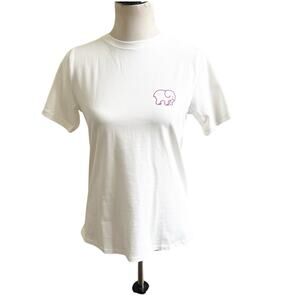 Ivory Ella Women’s NWOT Pink Elephant Graphic Short Sleeve Tee Size XS Organic